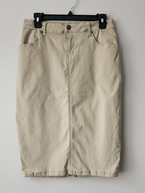 Sleek Neutral Pencil Skirt in Beige for Women